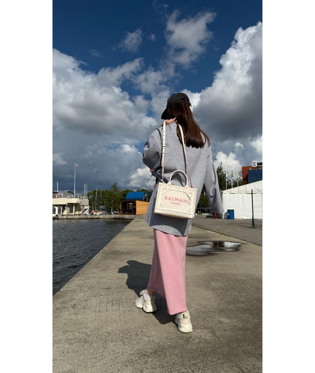 BALMAIN Бежевая деним сумка тоут, фото 6