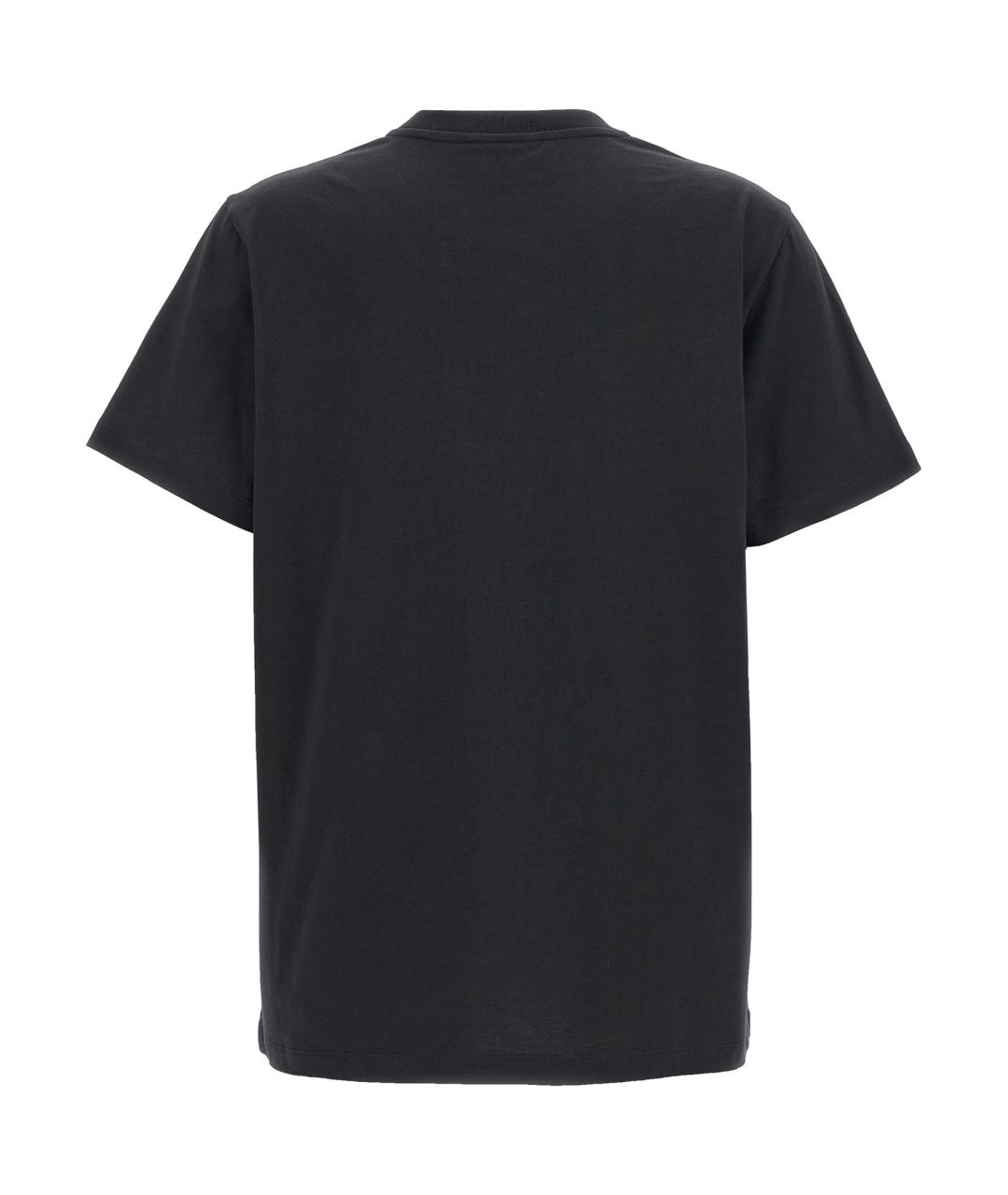 GANNI Черная хлопковая футболка, фото 2