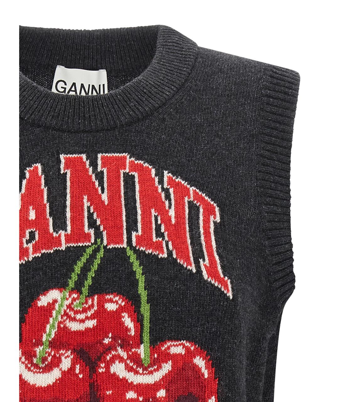 GANNI Черная шерстяная жилетка, фото 2