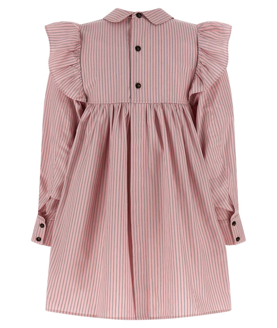 GANNI Розовое хлопковое повседневное платье, фото 2