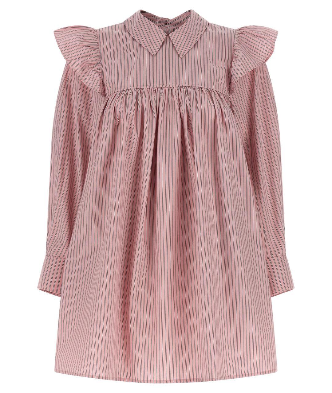 GANNI Розовое хлопковое повседневное платье, фото 1