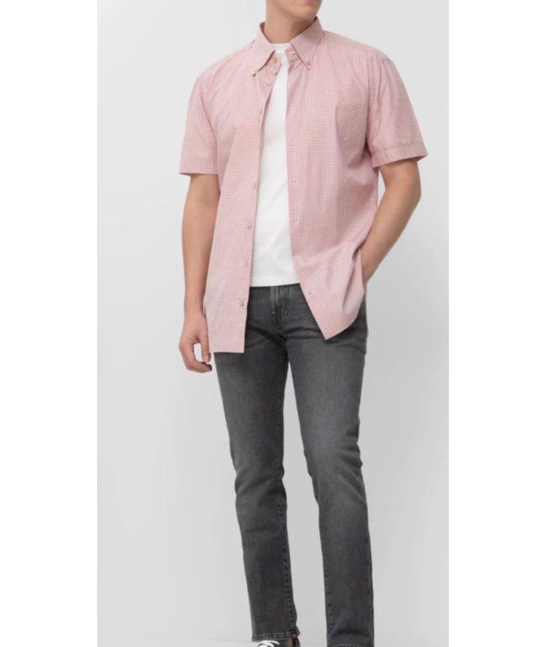 KITON Коралловая хлопковая кэжуал рубашка, фото 3