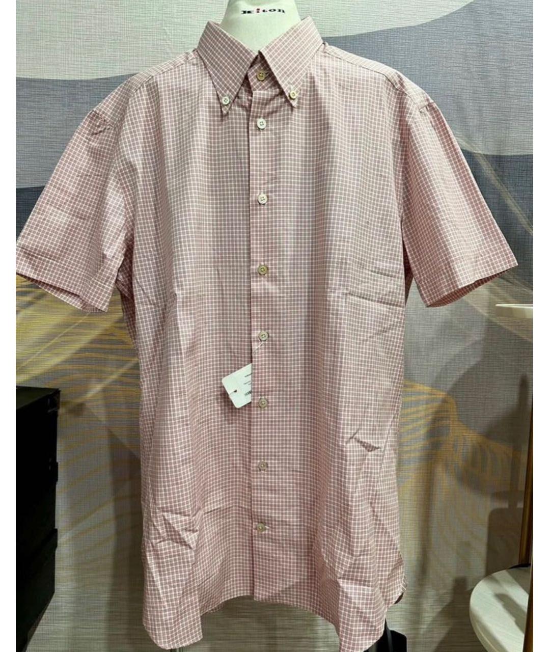 KITON Коралловая хлопковая кэжуал рубашка, фото 5