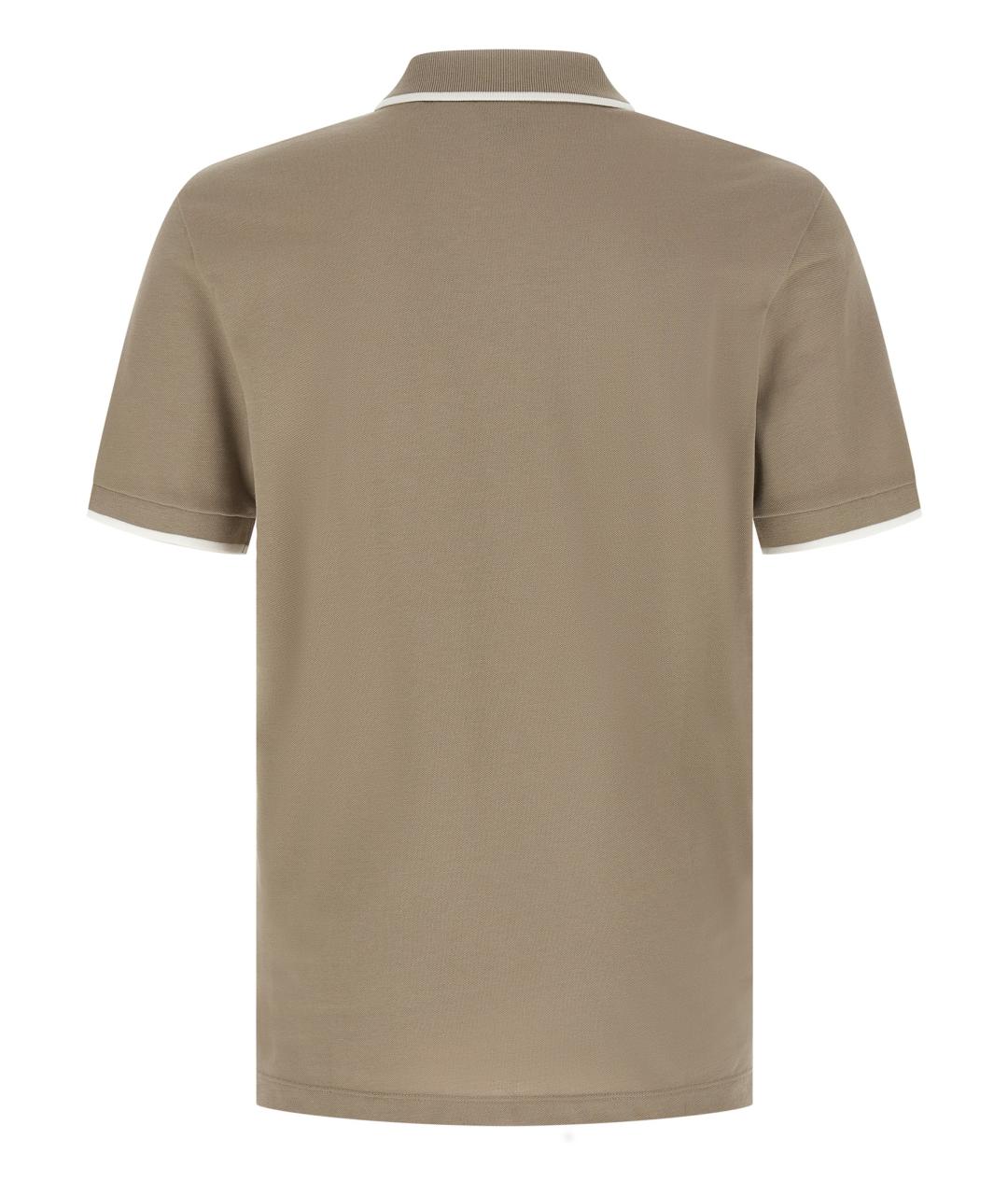 HUGO BOSS Коричневое хлопковое поло с коротким рукавом, фото 2