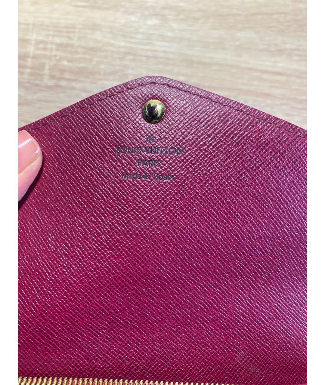 LOUIS VUITTON Коричневый кожаный кошелек, фото 7