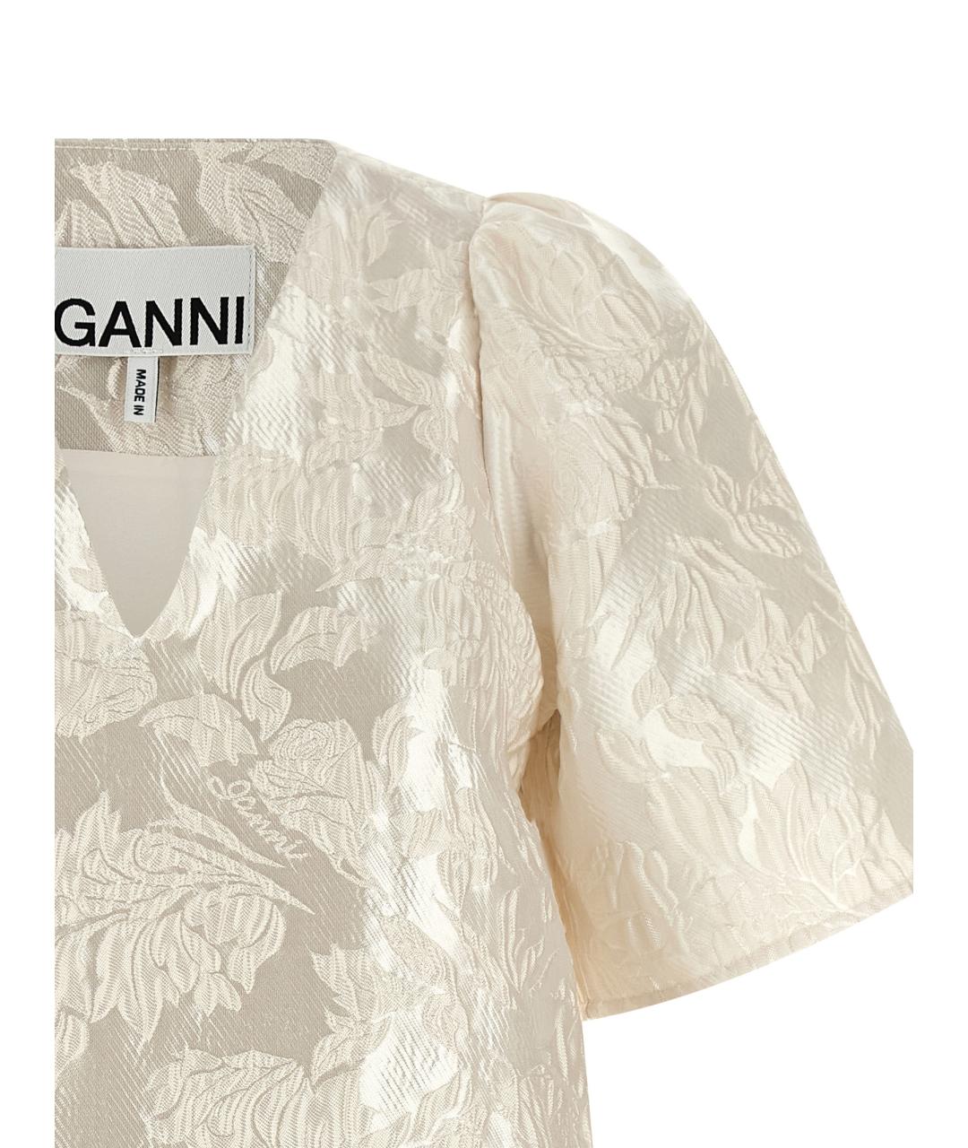 GANNI Белое полиэстеровое повседневное платье, фото 3