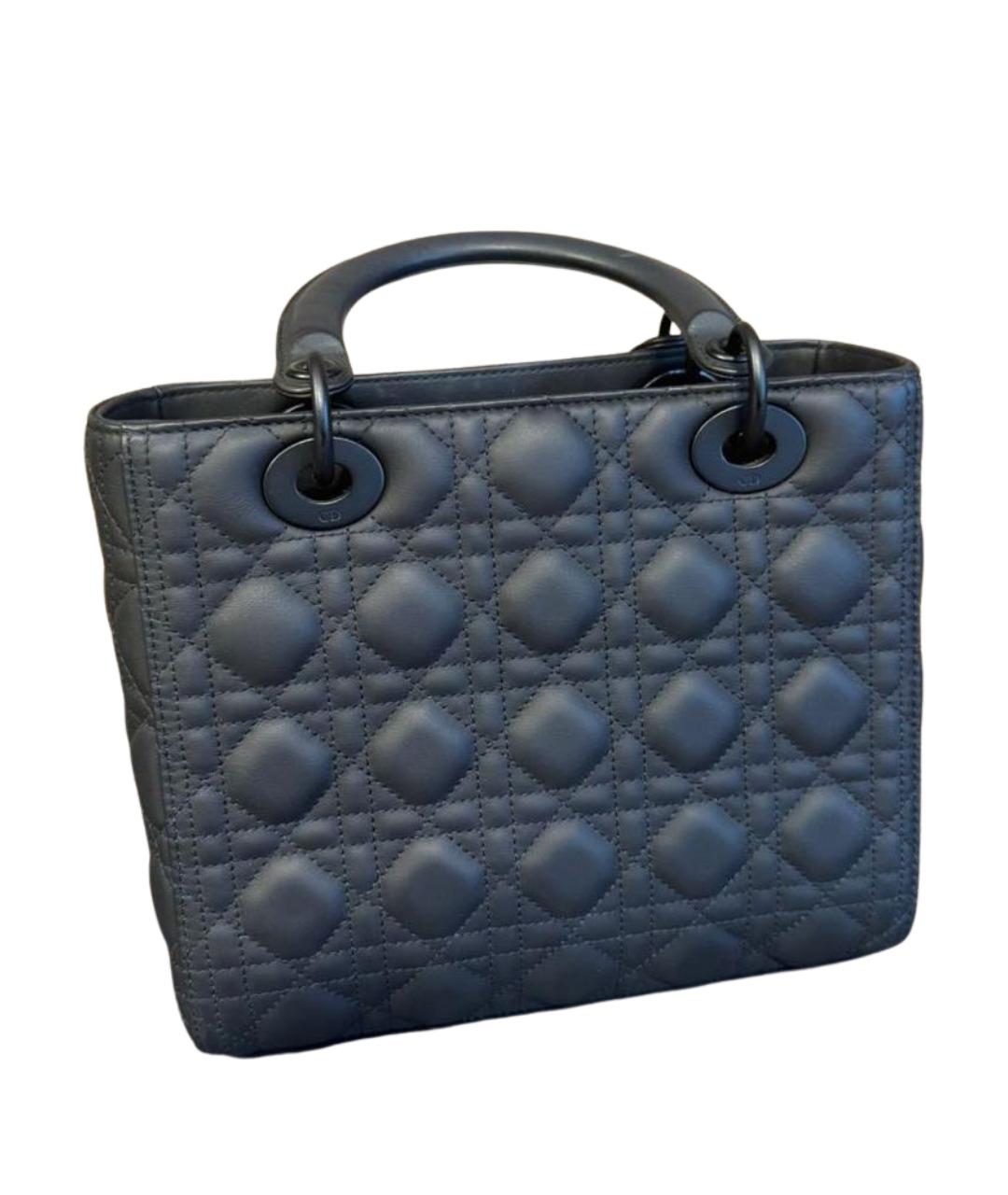 CHRISTIAN DIOR Черная кожаная сумка с короткими ручками, фото 1