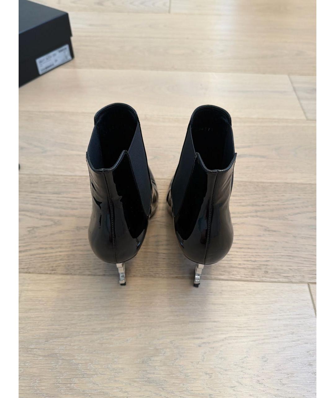 SAINT LAURENT Черные ботильоны из лакированной кожи, фото 4