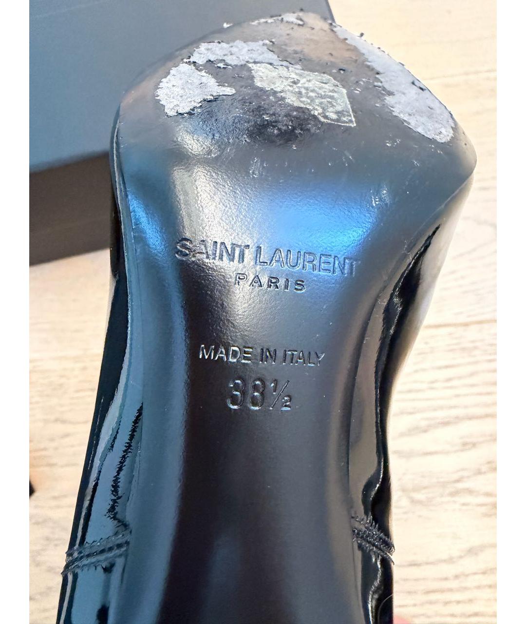 SAINT LAURENT Черные ботильоны из лакированной кожи, фото 8