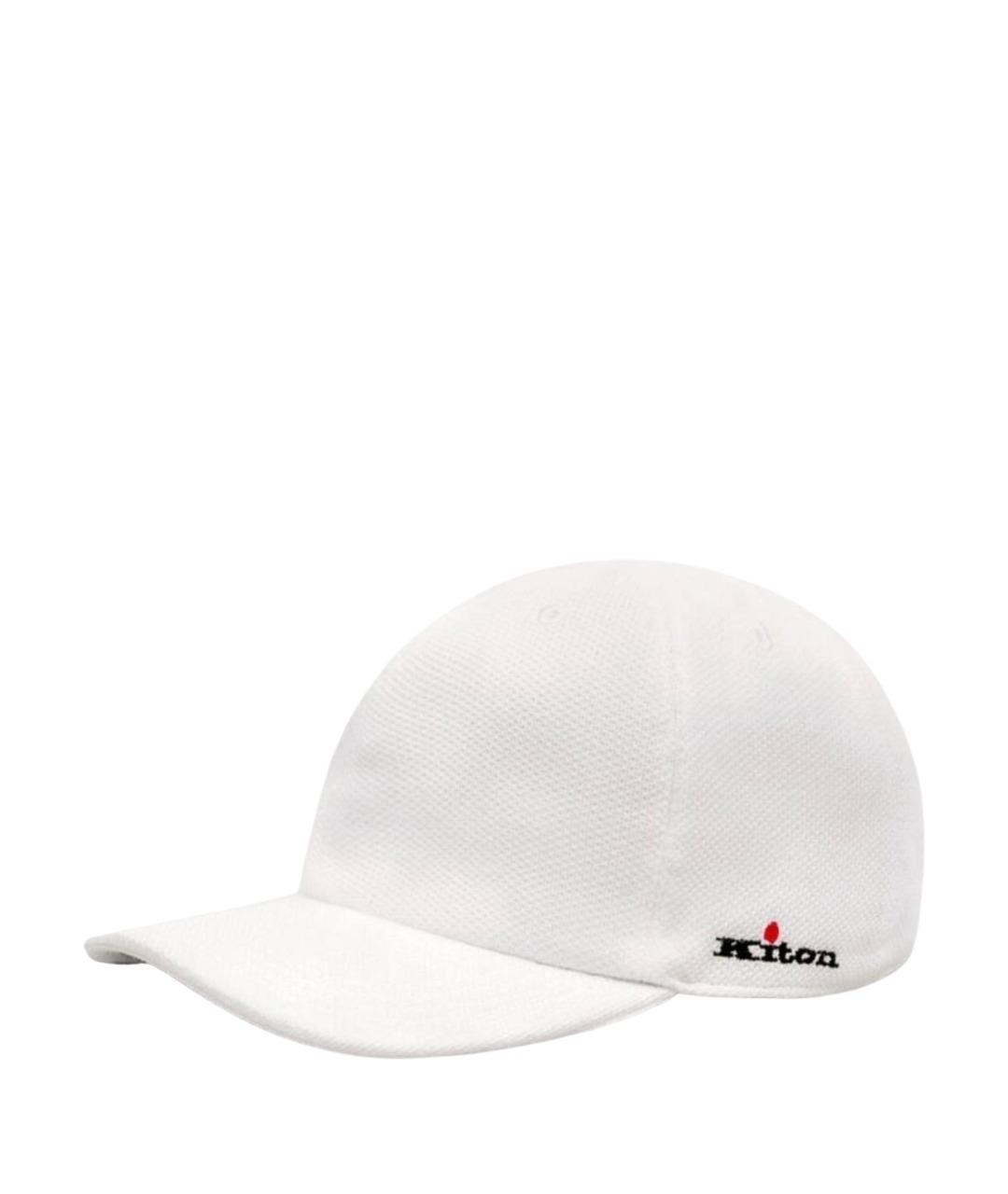 KITON Белая хлопковая кепка/бейсболка, фото 1