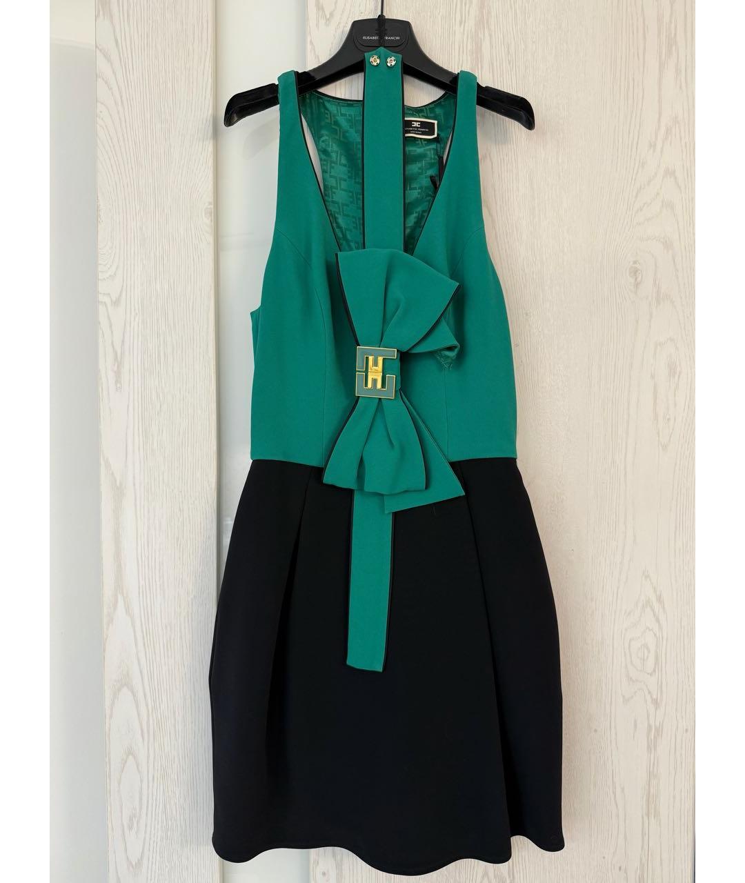 ELISABETTA FRANCHI Зеленые коктейльное платье, фото 6