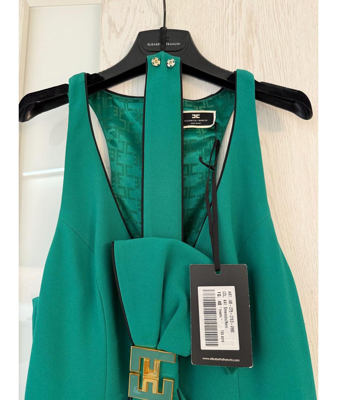 ELISABETTA FRANCHI Зеленые коктейльное платье, фото 3