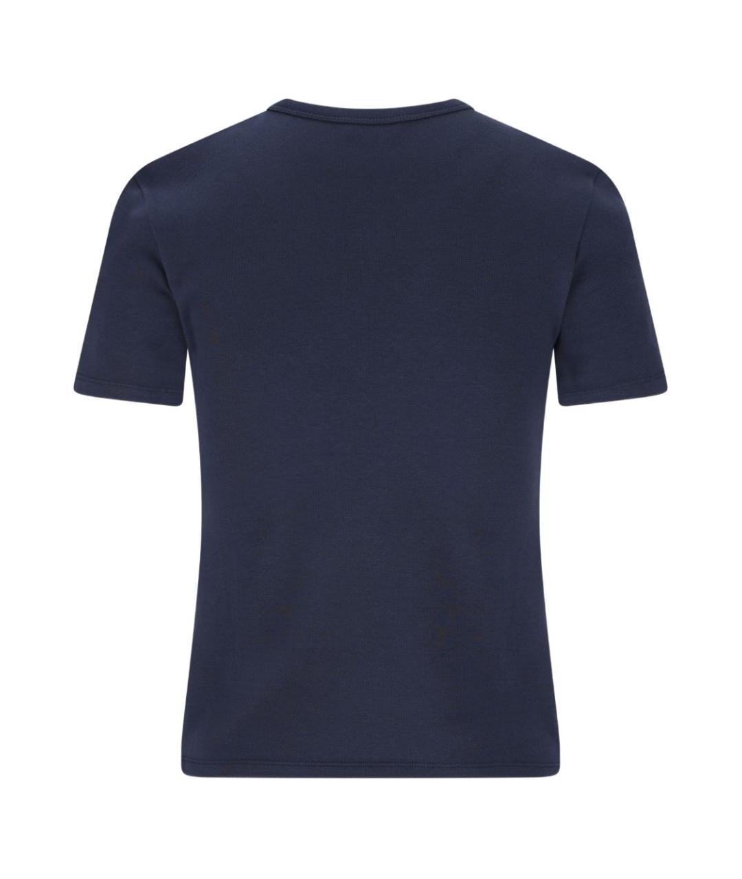 CELINE Синяя хлопковая футболка, фото 2