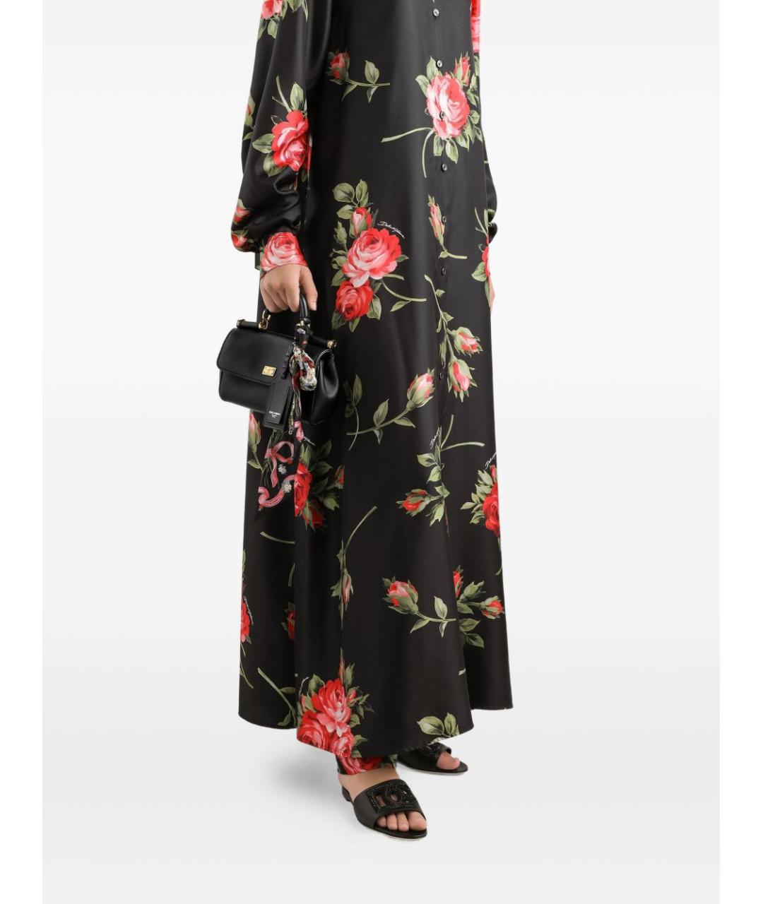 DOLCE&GABBANA Черная кожаная сумка тоут, фото 2