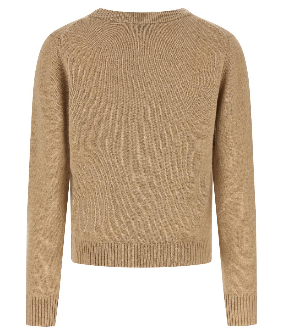 GANNI Бежевый шерстяной джемпер / свитер, фото 2