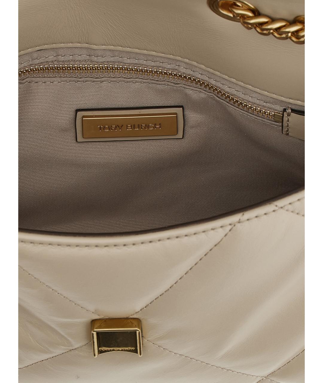 TORY BURCH Бежевая кожаная сумка через плечо, фото 4