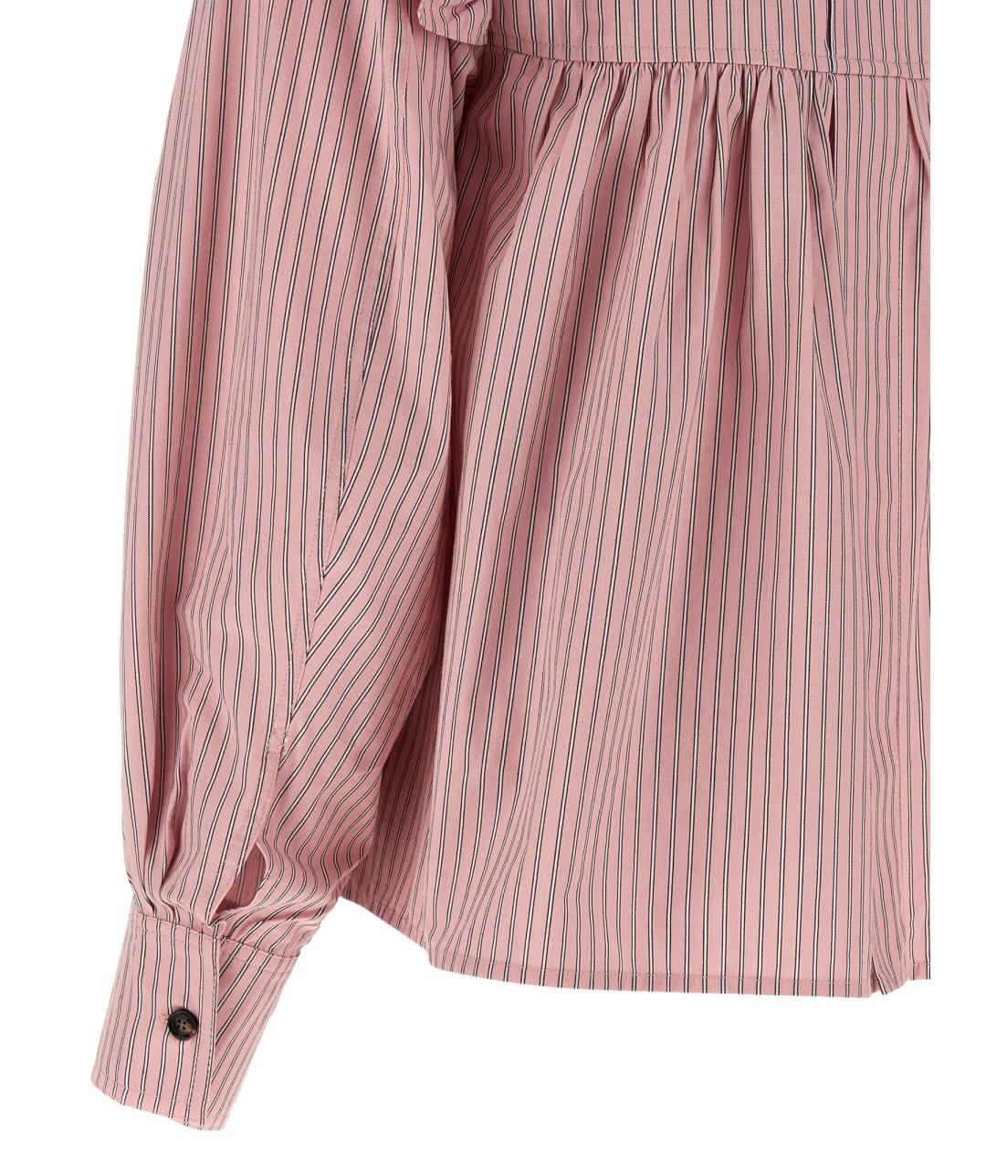 GANNI Розовая хлопковая рубашка, фото 4