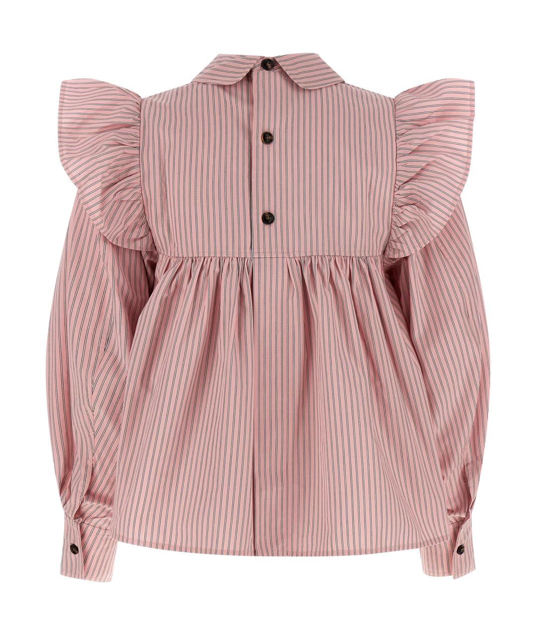 GANNI Розовая хлопковая рубашка, фото 2