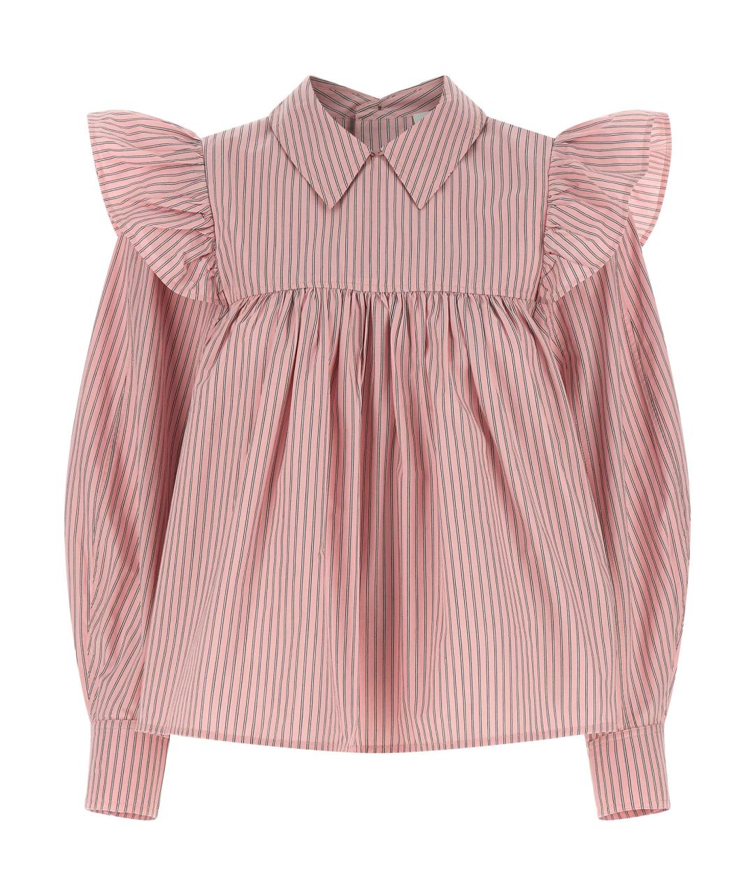 GANNI Розовая хлопковая рубашка, фото 1