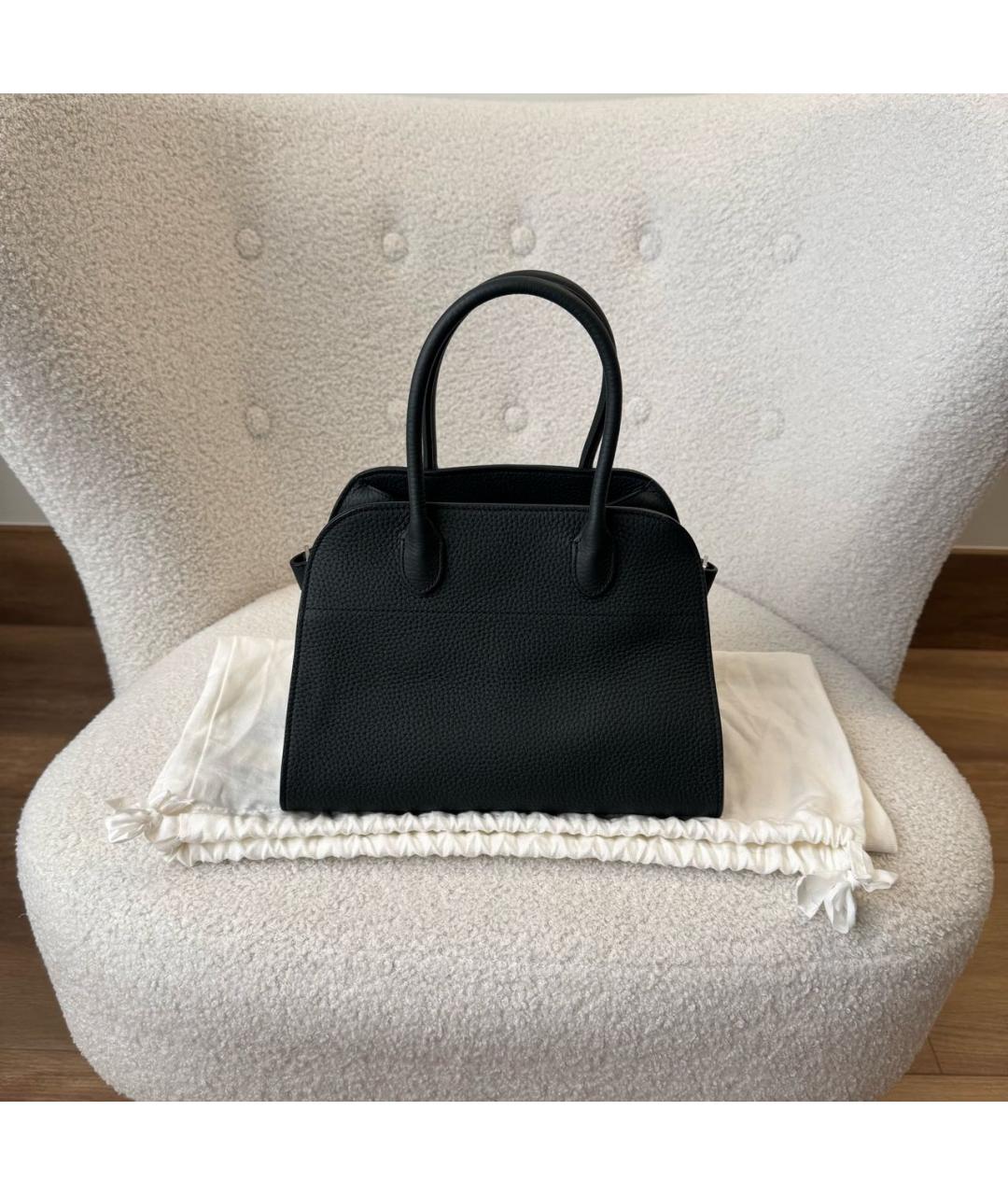 THE ROW Черная кожаная сумка с короткими ручками, фото 2