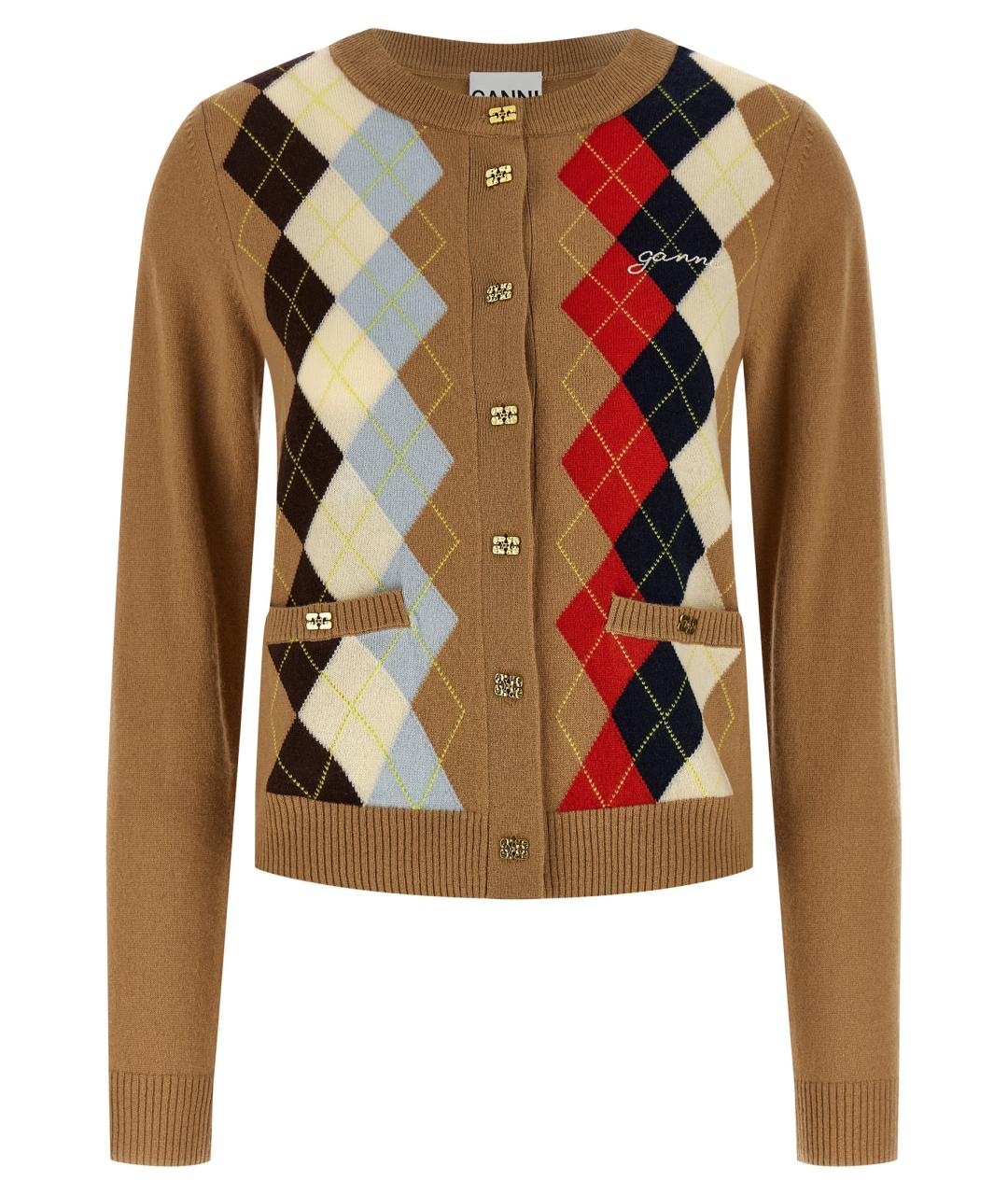 GANNI Мульти шерстяной кардиган, фото 1