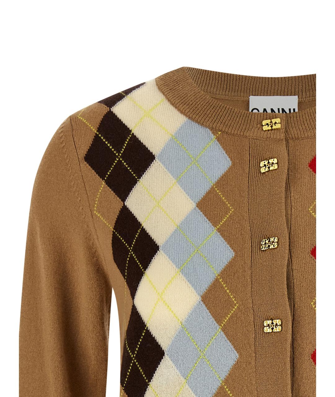 GANNI Мульти шерстяной кардиган, фото 3