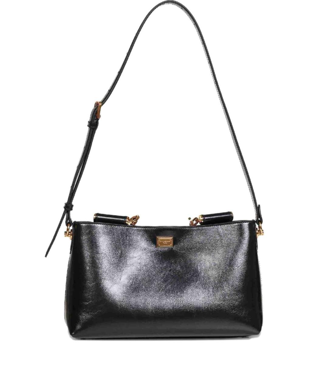 DOLCE&GABBANA Черная кожаная сумка через плечо, фото 1