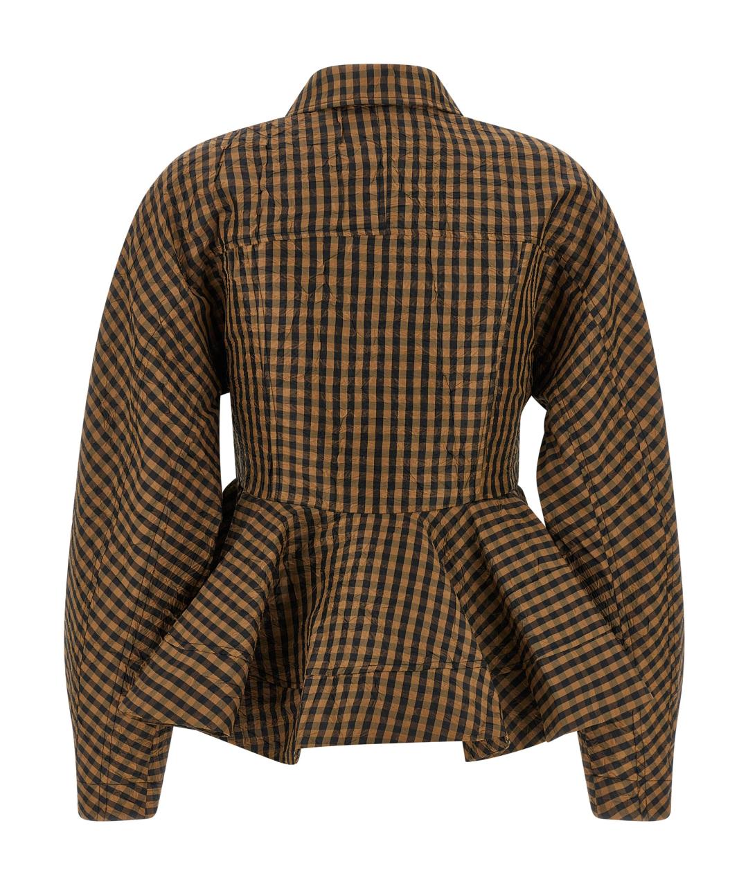 GANNI Коричневая полиэстеровая рубашка, фото 2