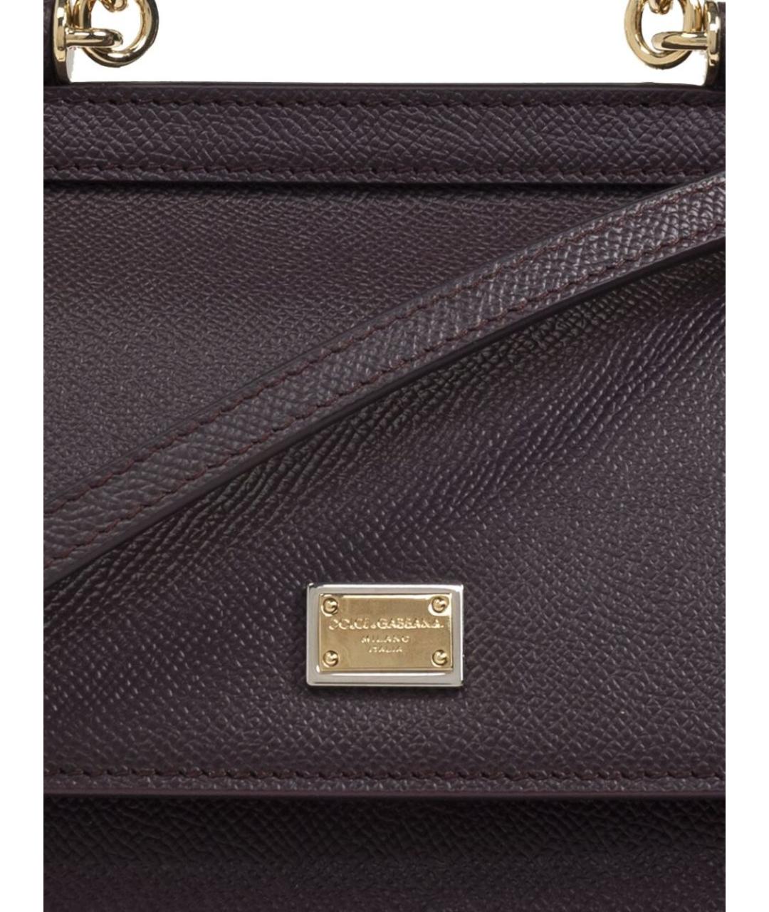 DOLCE&GABBANA Фиолетовая кожаная сумка с короткими ручками, фото 2