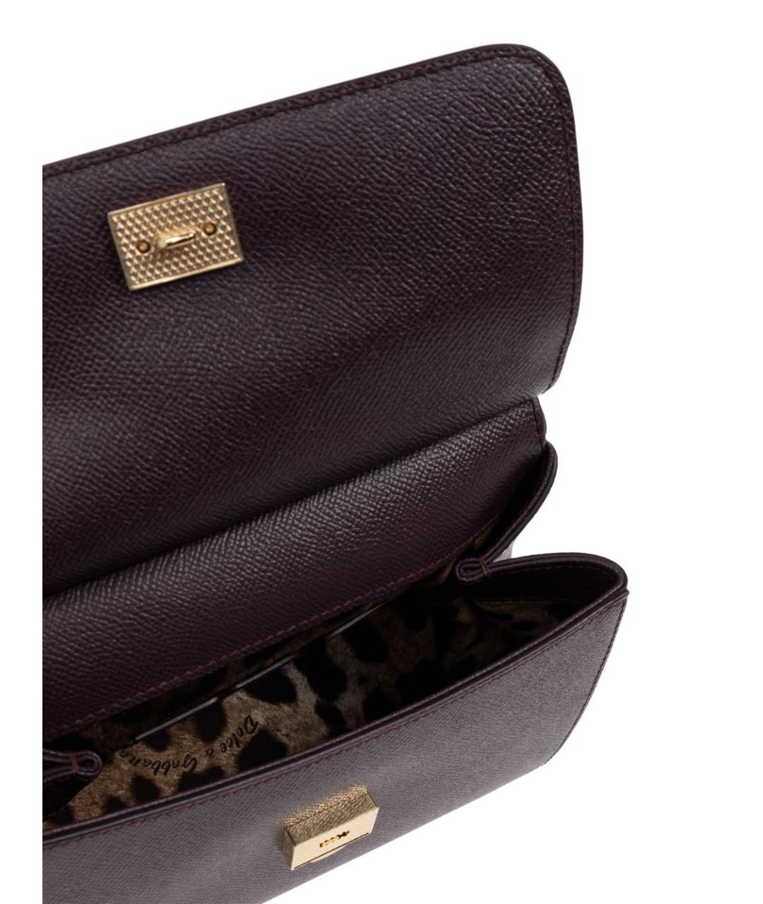 DOLCE&GABBANA Фиолетовая кожаная сумка с короткими ручками, фото 3