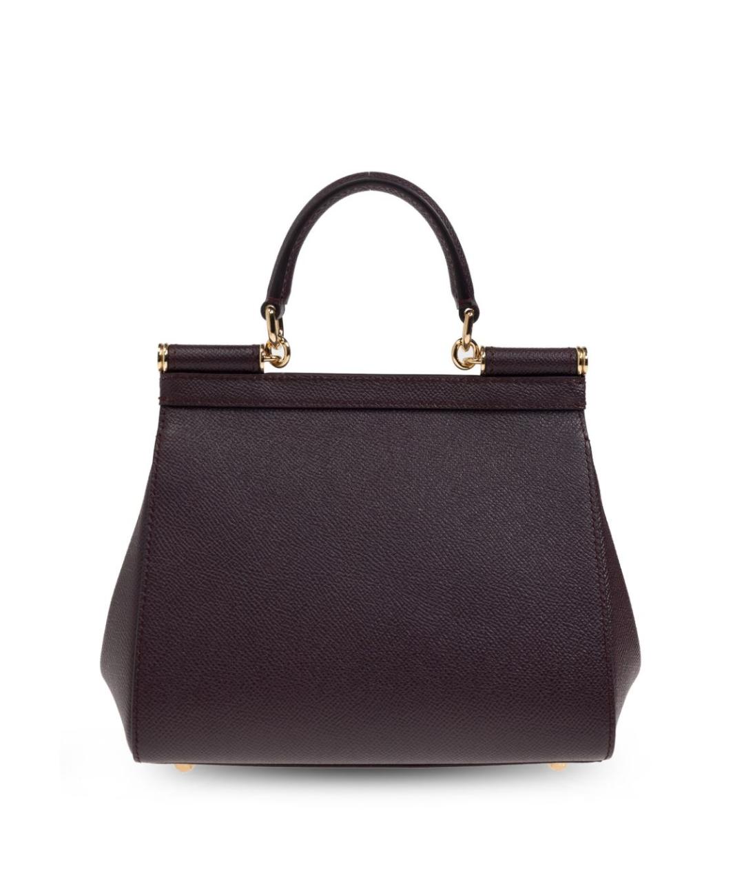 DOLCE&GABBANA Фиолетовая кожаная сумка с короткими ручками, фото 6