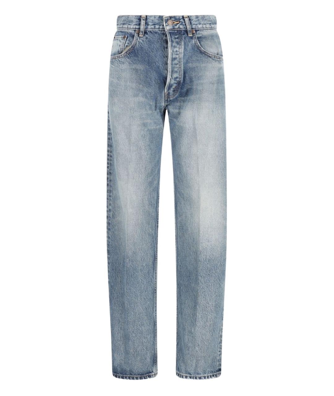 CELINE Голубые хлопковые прямые джинсы, фото 1