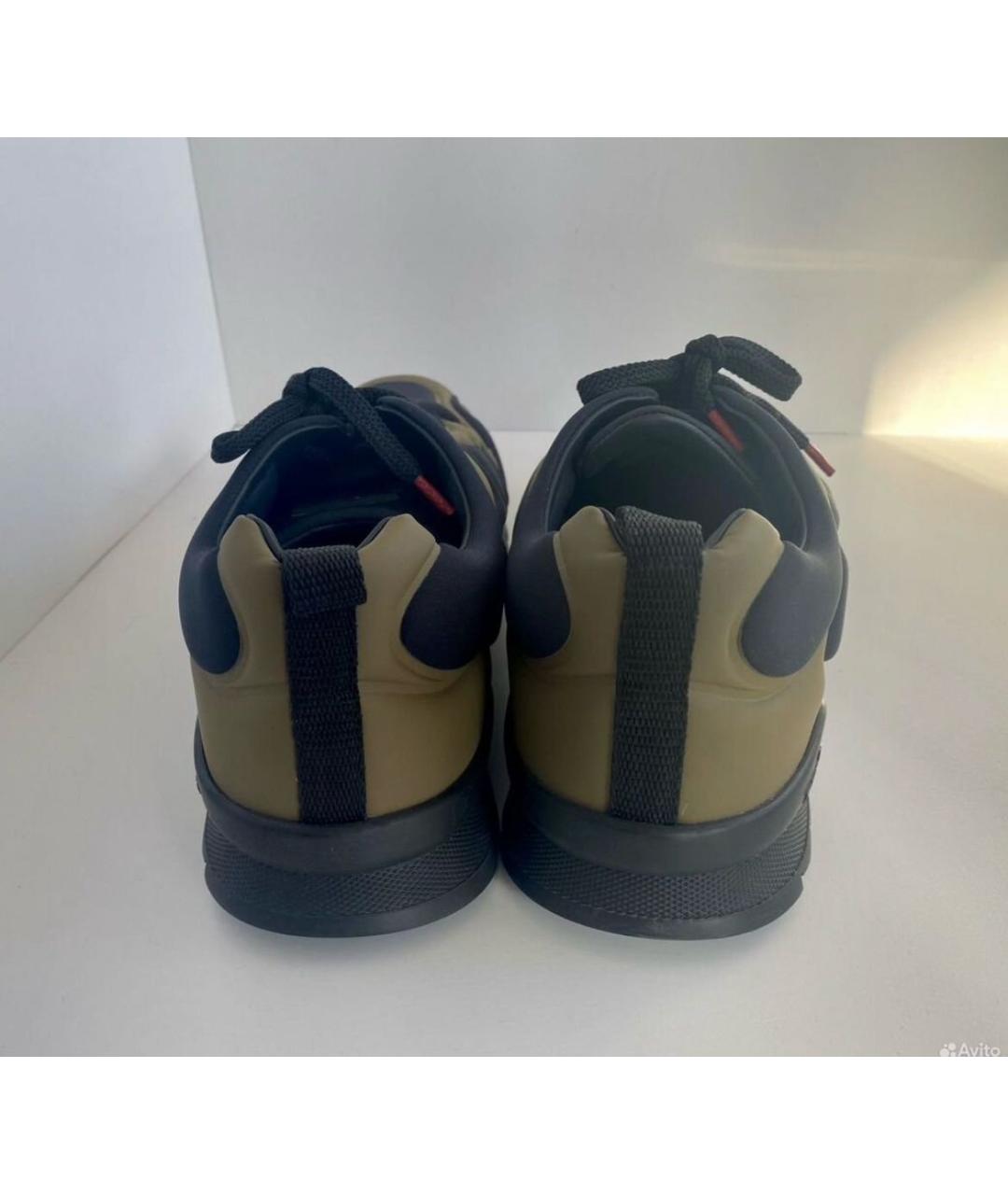 KITON Хаки синтетические низкие кроссовки / кеды, фото 4