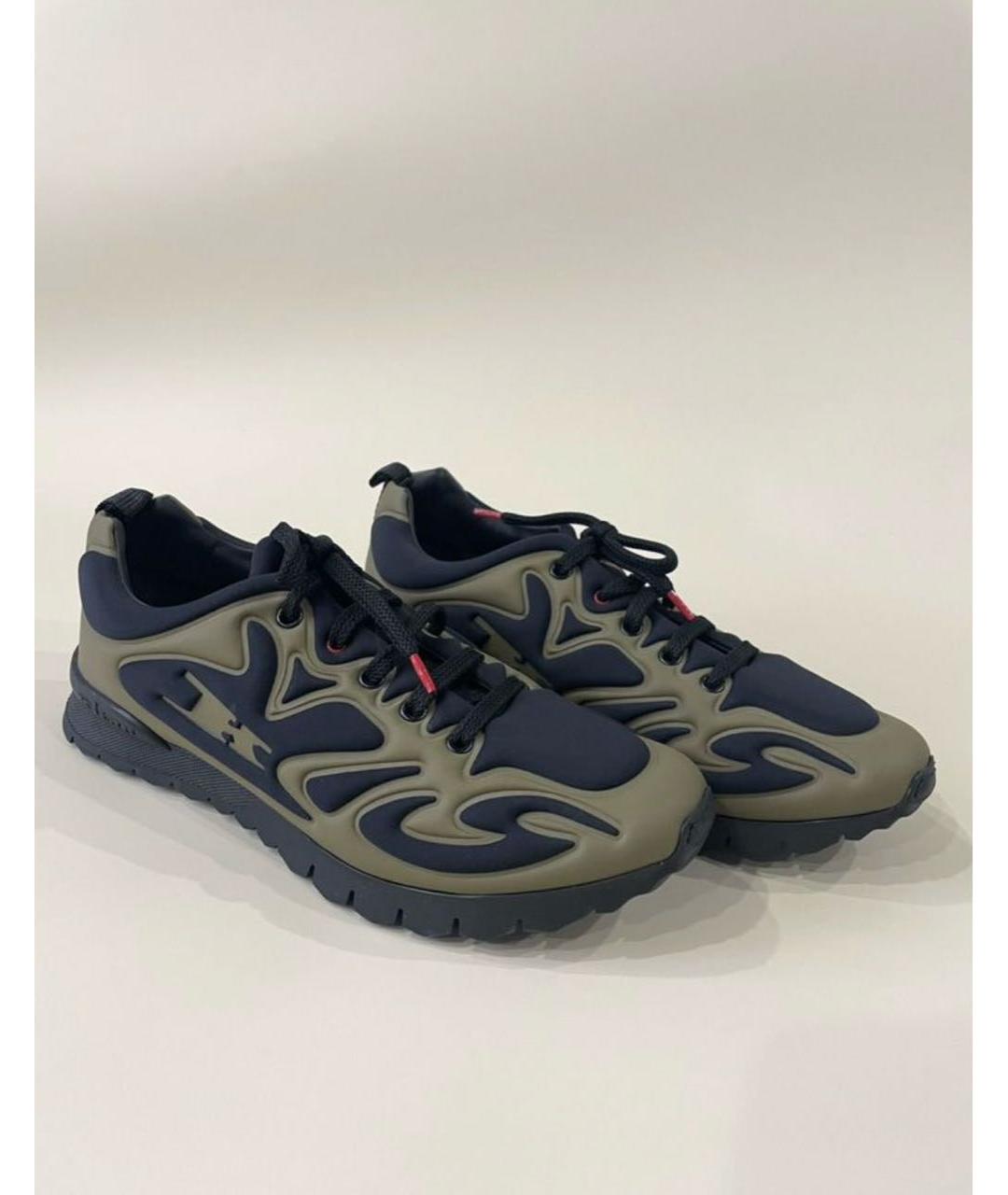 KITON Хаки синтетические низкие кроссовки / кеды, фото 8