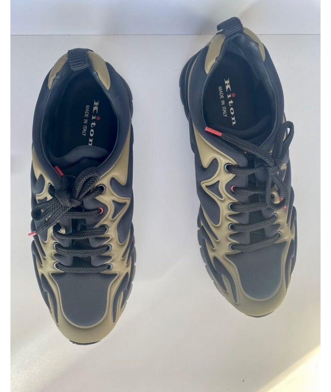 KITON Хаки синтетические низкие кроссовки / кеды, фото 5
