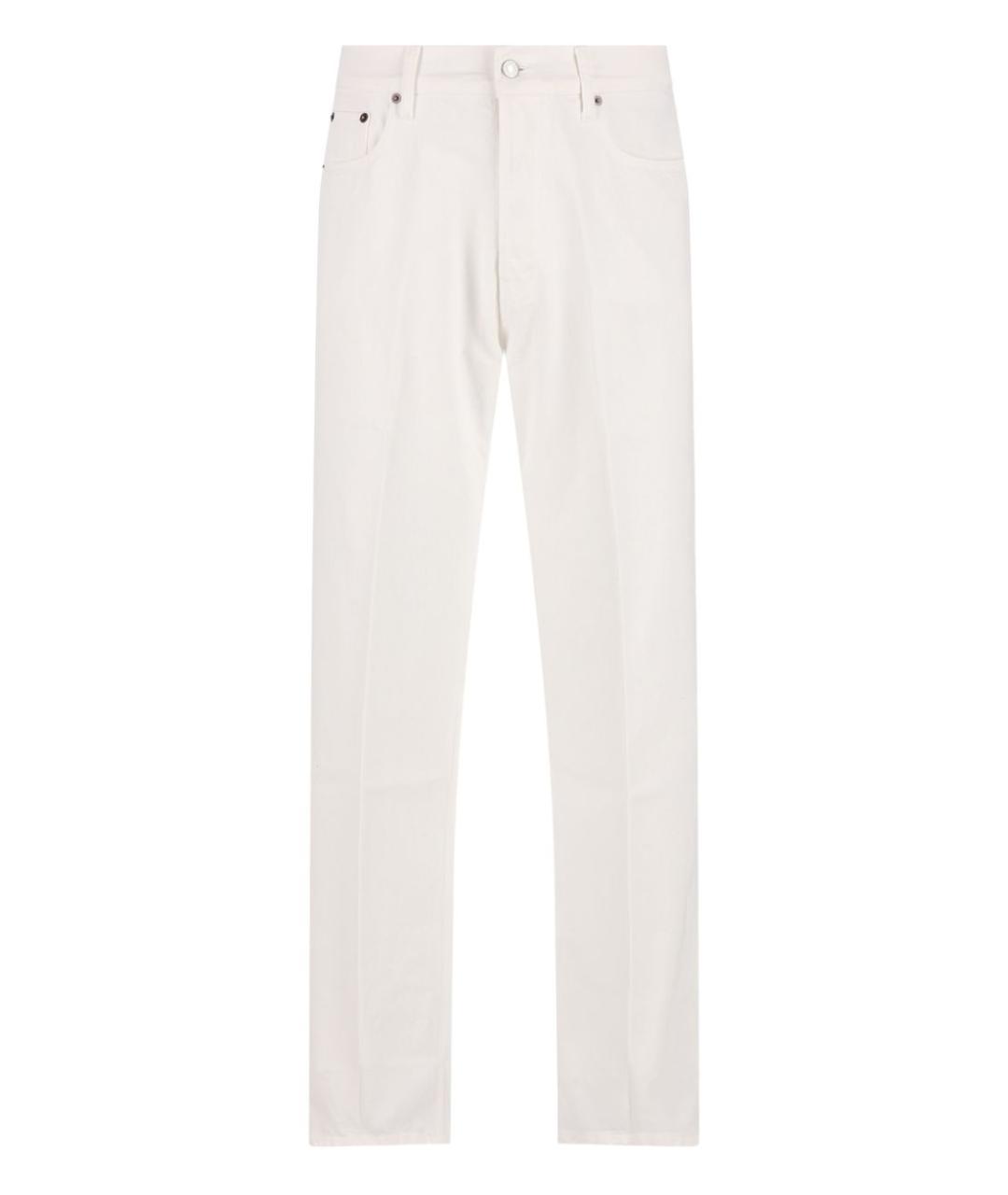 CELINE Белые хлопковые прямые джинсы, фото 1