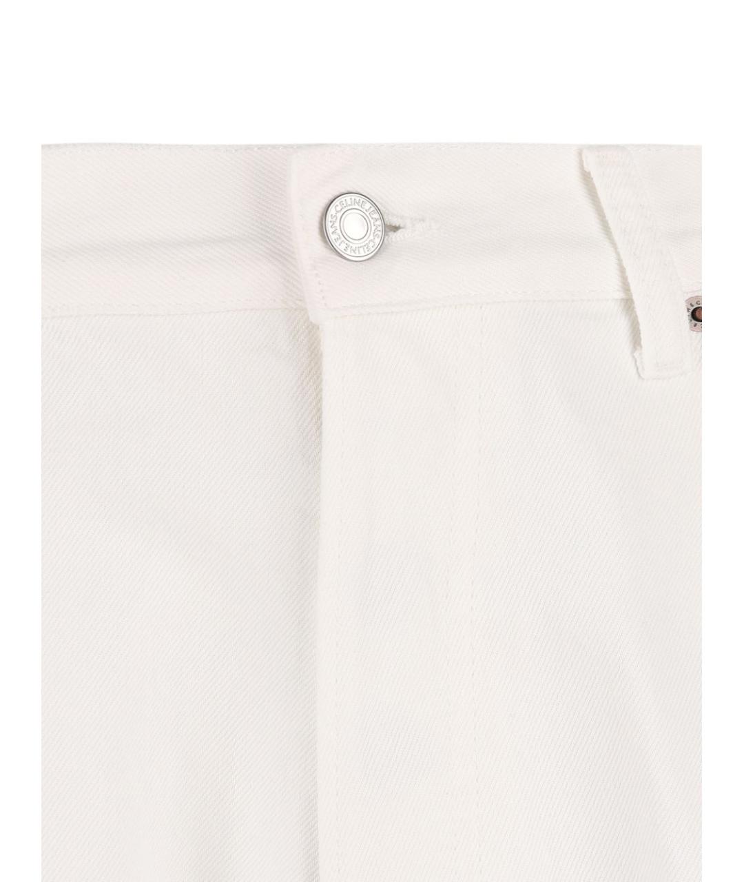 CELINE Белые хлопковые прямые джинсы, фото 3