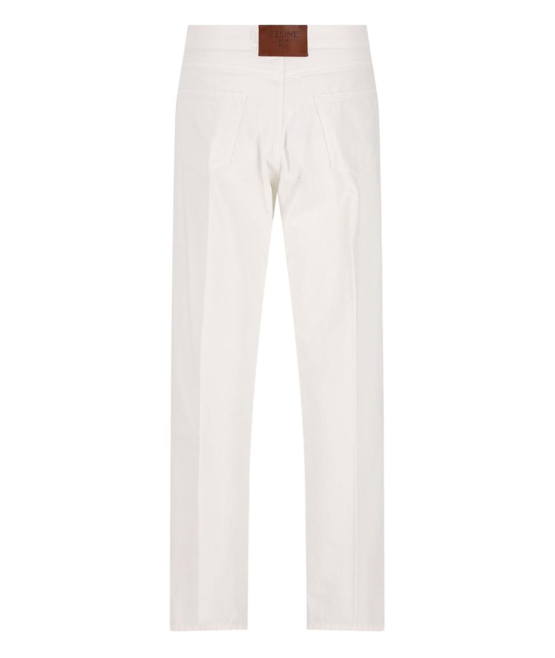 CELINE Белые хлопковые прямые джинсы, фото 4