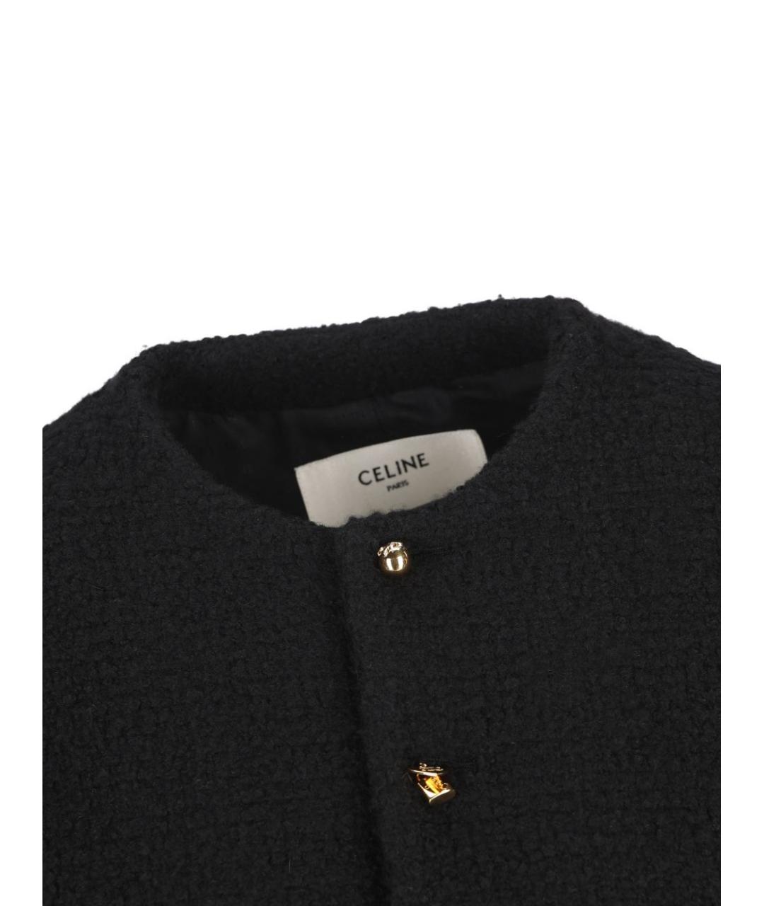 CELINE Черный шерстяной жакет/пиджак, фото 3