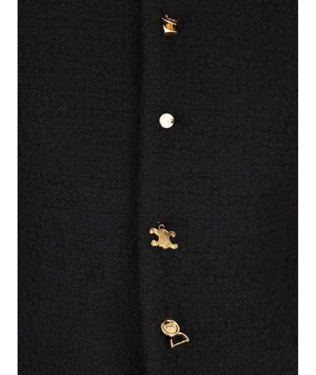 CELINE Черный шерстяной жакет/пиджак, фото 4