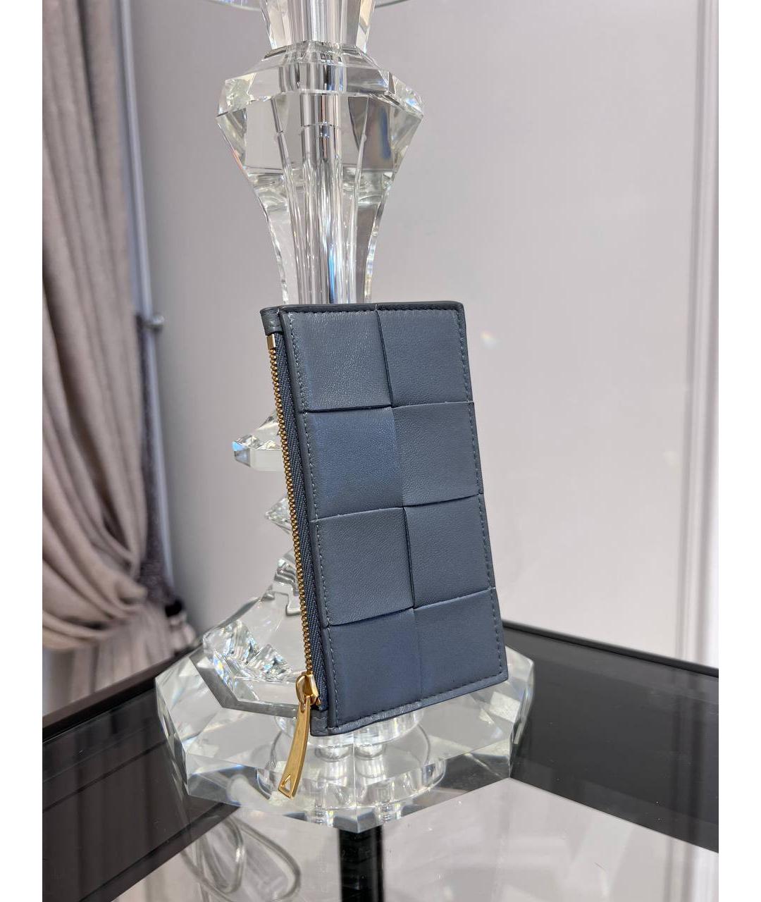 BOTTEGA VENETA Серый кожаный кардхолдер, фото 2