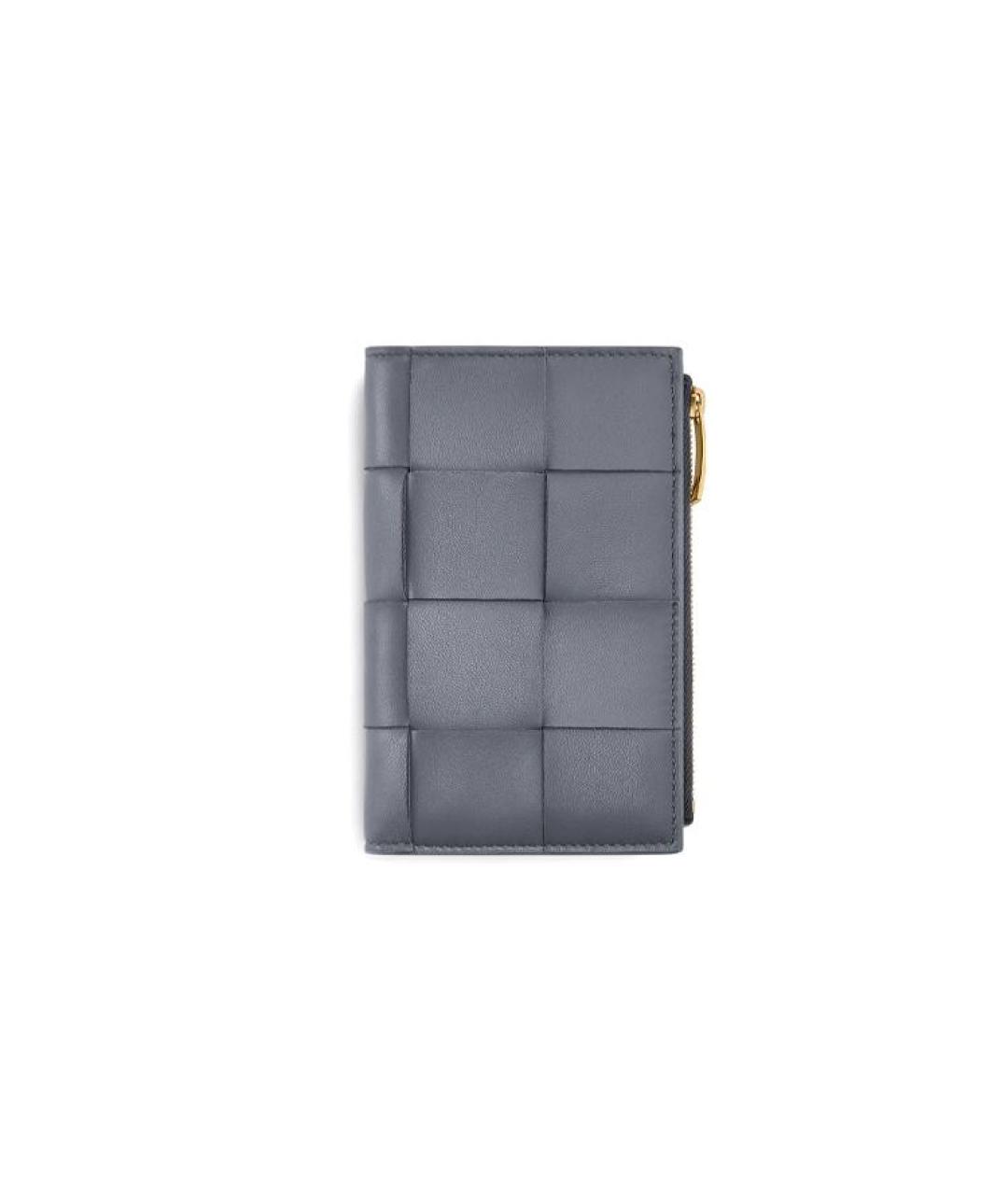 BOTTEGA VENETA Серый кожаный кардхолдер, фото 1