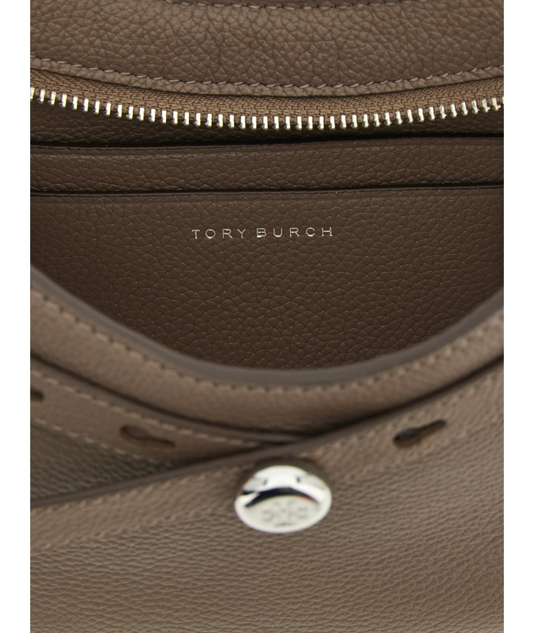 TORY BURCH Коричневая кожаная сумка через плечо, фото 4
