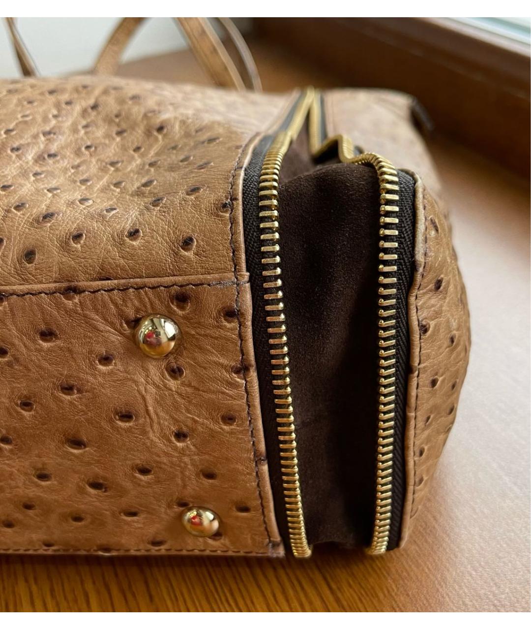 FURLA Коричневая кожаная сумка с короткими ручками, фото 8