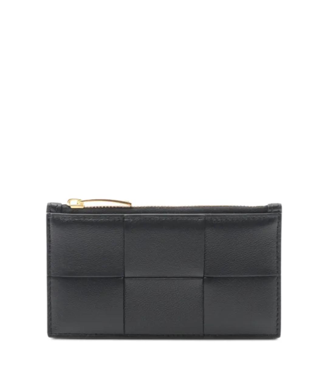 BOTTEGA VENETA Черный кожаный кошелек, фото 1