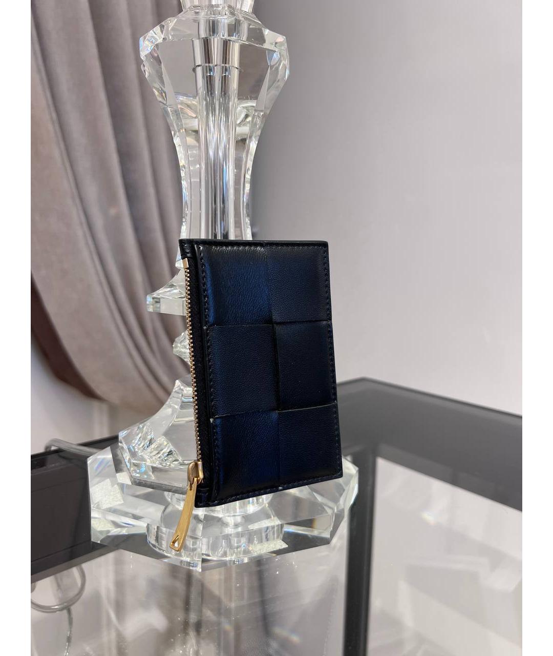 BOTTEGA VENETA Черный кожаный кошелек, фото 3