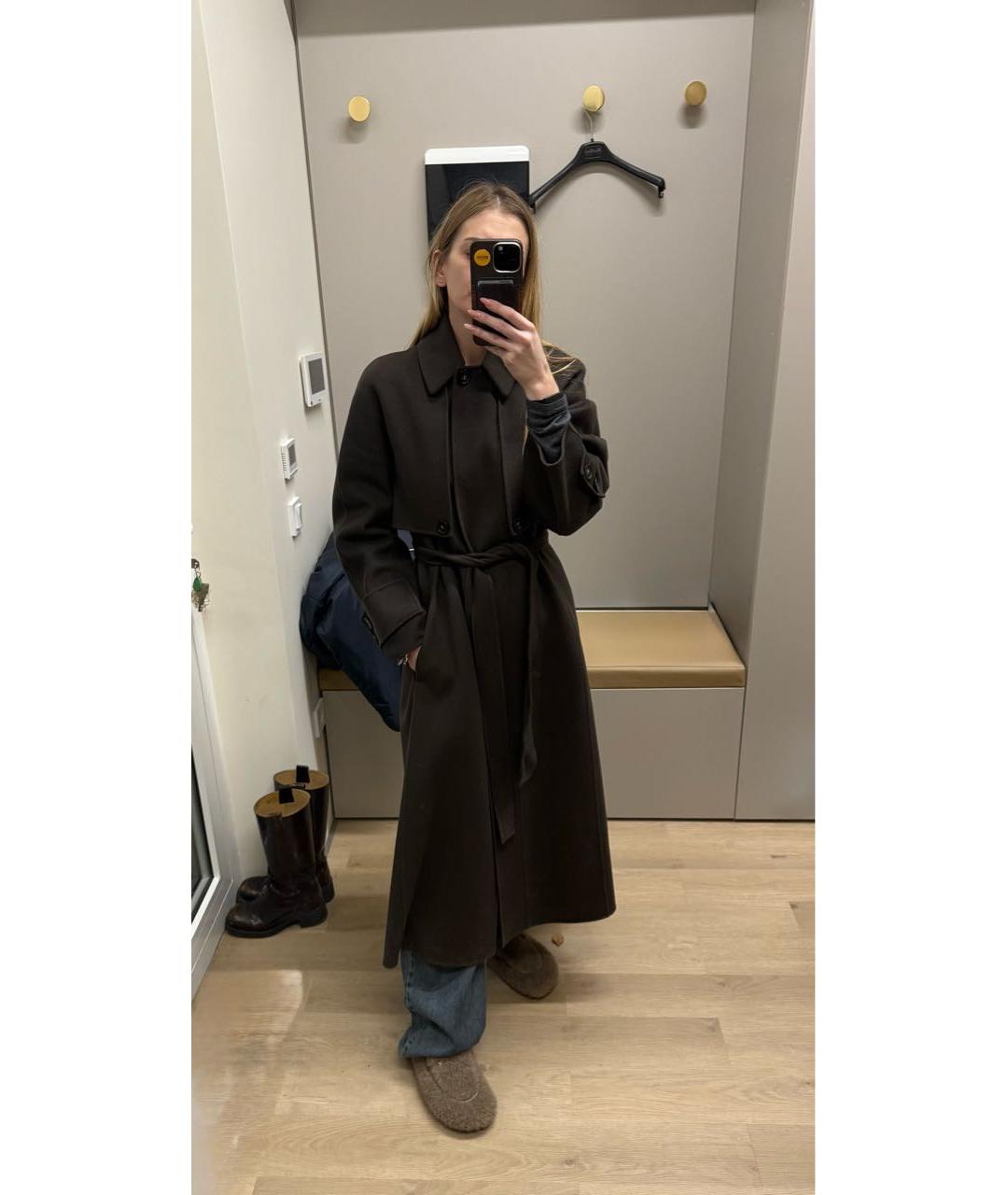 SPORTMAX Коричневое шерстяное пальто, фото 5