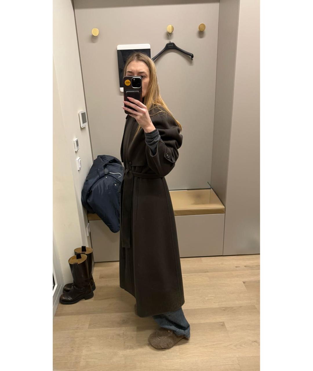 SPORTMAX Коричневое шерстяное пальто, фото 6