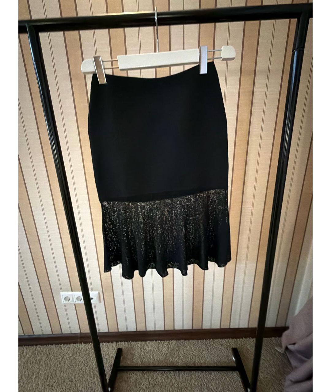 WOLFORD Черная шерстяная юбка миди, фото 5