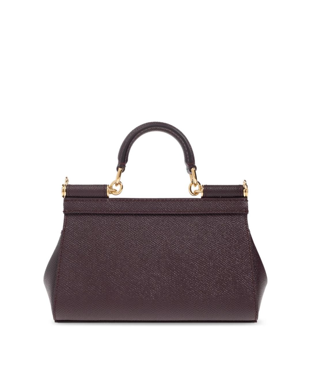 DOLCE&GABBANA Фиолетовая кожаная сумка с короткими ручками, фото 6